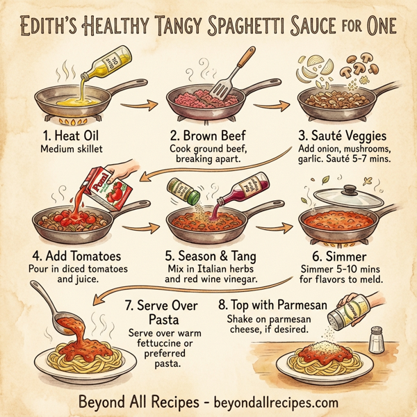 Edith's Healthy Tangy Spaghetti Sauce for One instructions