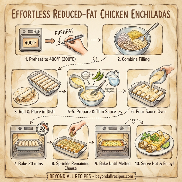 Effortless Reduced-Fat Chicken Enchiladas instructions