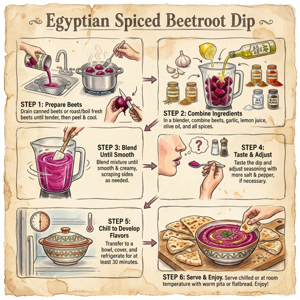 Egyptian Spiced Beetroot Dip instructions