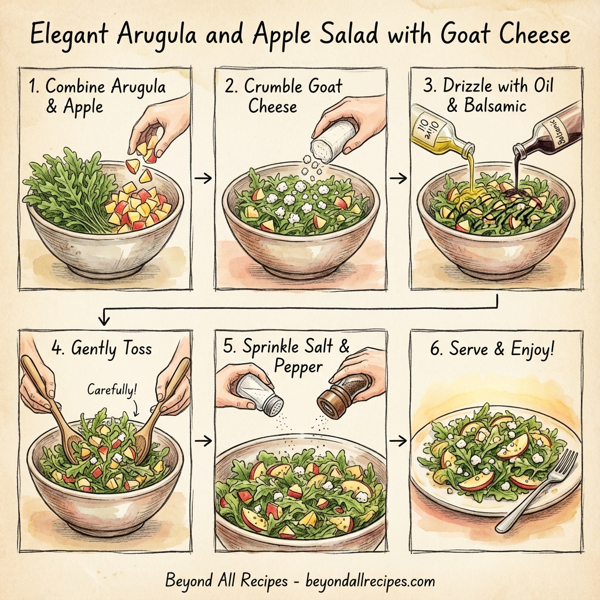 Elegant Arugula and Apple Salad with Goat Cheese instructions