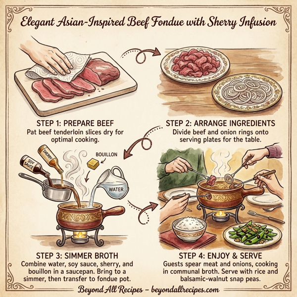 Elegant Asian-Inspired Beef Fondue with Sherry Infusion instructions