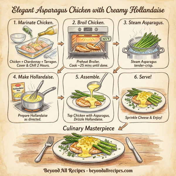 Elegant Asparagus Chicken with Creamy Hollandaise instructions