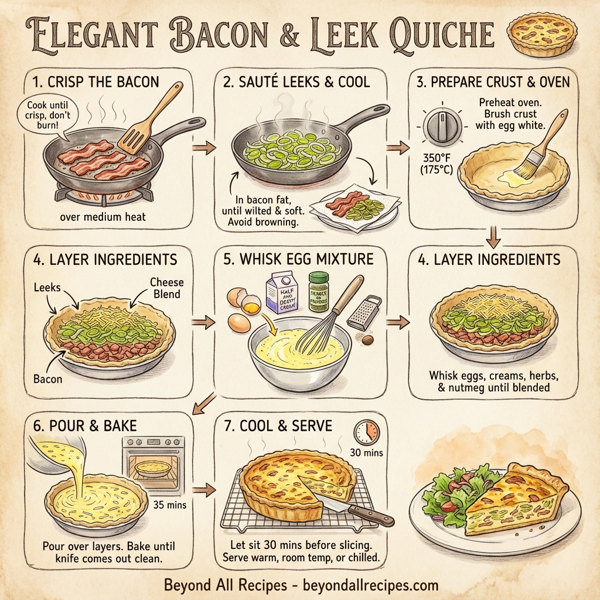 Elegant Bacon & Leek Quiche instructions
