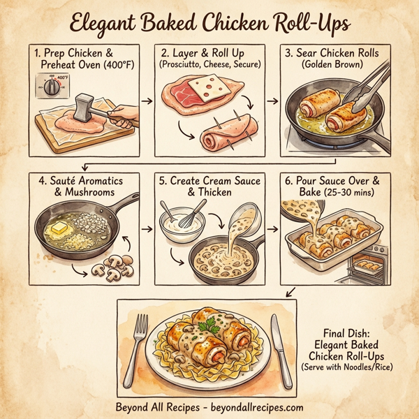 Elegant Baked Chicken Roll-Ups instructions