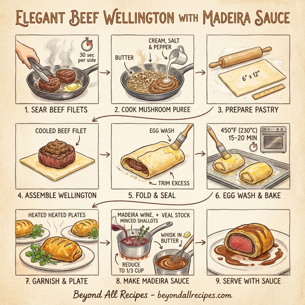 Elegant Beef Wellington with Madeira Sauce instructions