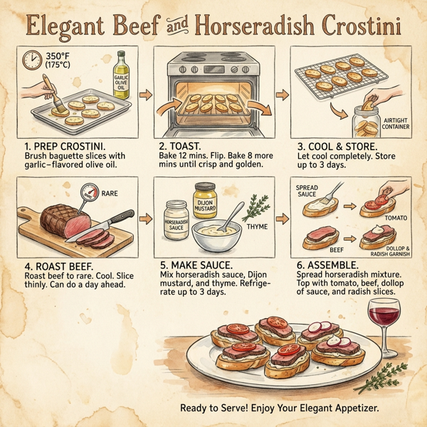 Elegant Beef and Horseradish Crostini instructions