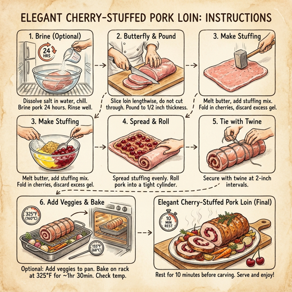Elegant Cherry-Stuffed Pork Loin instructions