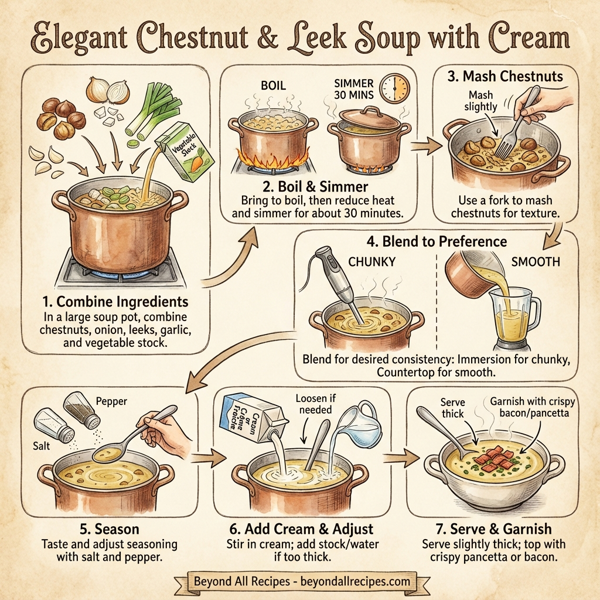 Elegant Chestnut & Leek Soup with Cream instructions