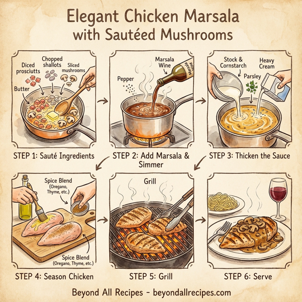 Elegant Chicken Marsala with Sautéed Mushrooms instructions
