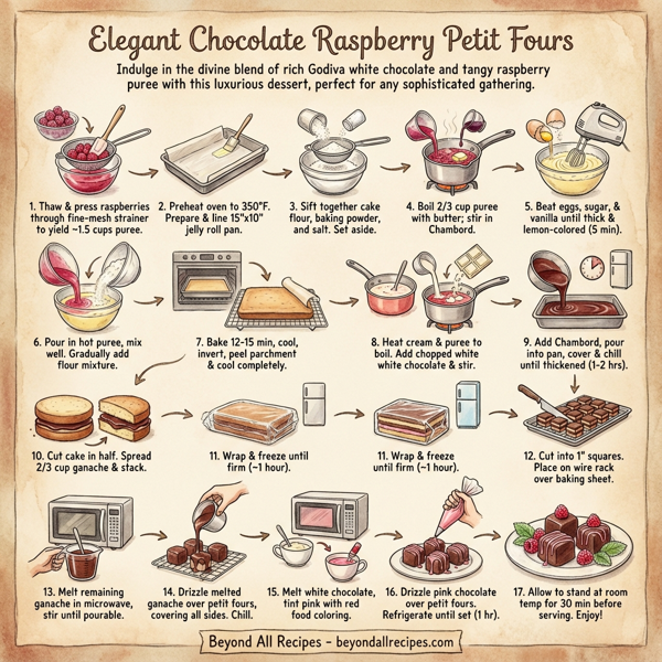 Elegant Chocolate Raspberry Petit Fours instructions