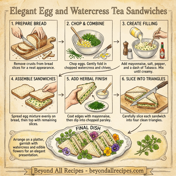 Elegant Egg and Watercress Tea Sandwiches instructions