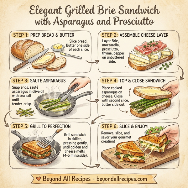 Elegant Grilled Brie Sandwich with Asparagus and Prosciutto instructions