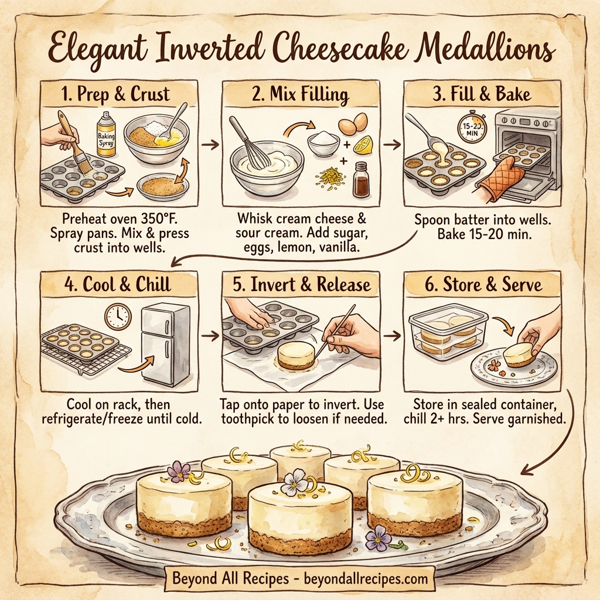 Elegant Inverted Cheesecake Medallions instructions