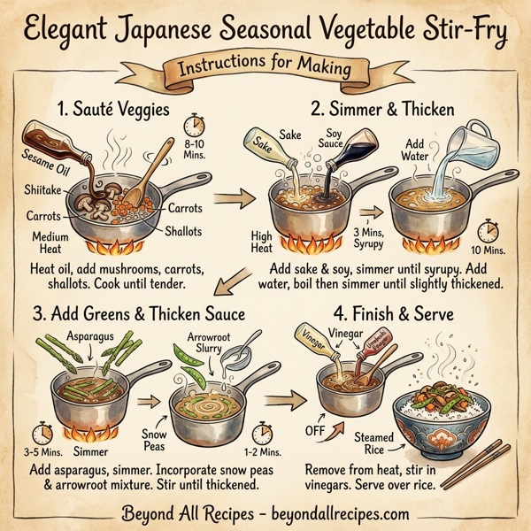 Elegant Japanese Seasonal Vegetable Stir-Fry instructions