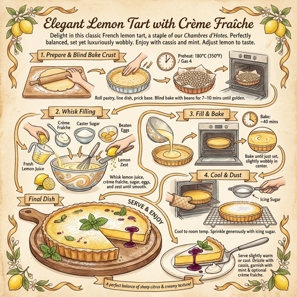 Elegant Lemon Tart with Crème Fraîche instructions
