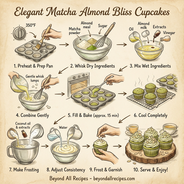 Elegant Matcha Almond Bliss Cupcakes instructions