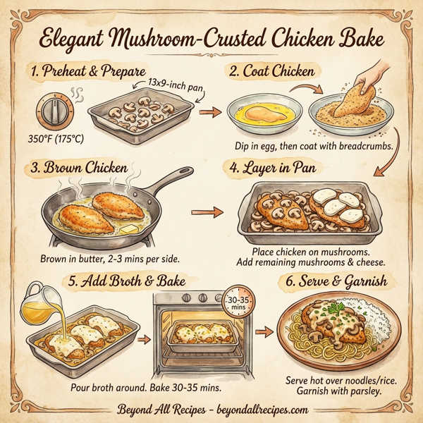 Elegant Mushroom-Crusted Chicken Bake instructions
