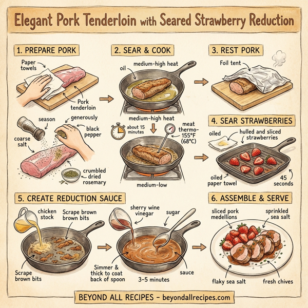 Elegant Pork Tenderloin with Seared Strawberry Reduction instructions