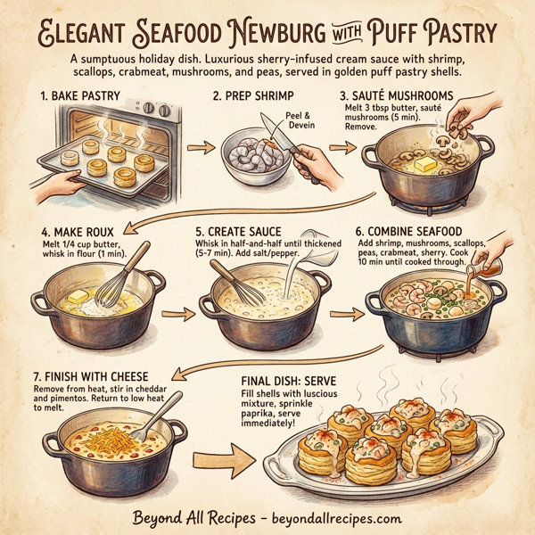Elegant Seafood Newburg with Puff Pastry instructions