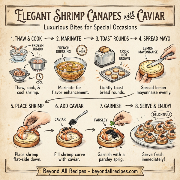Elegant Shrimp Canapes with Caviar instructions