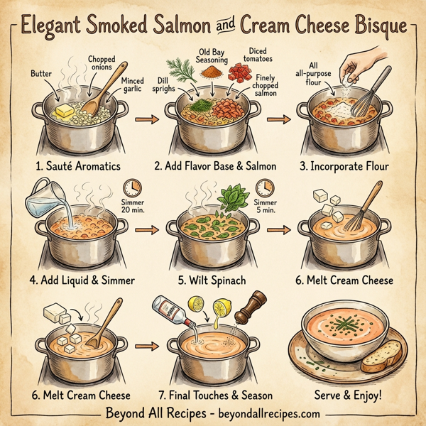 Elegant Smoked Salmon and Cream Cheese Bisque instructions
