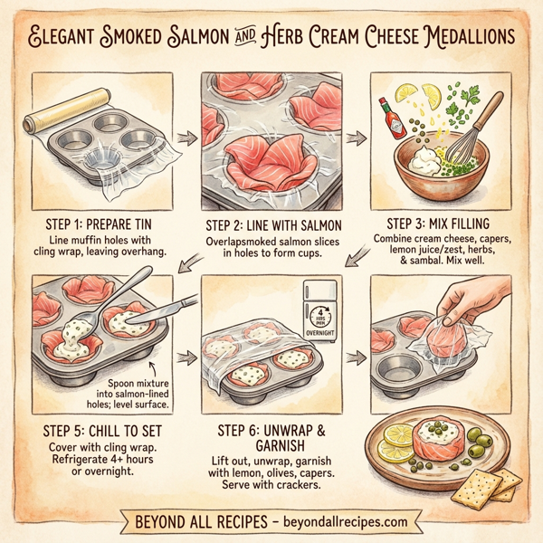 Elegant Smoked Salmon and Herb Cream Cheese Medallions instructions