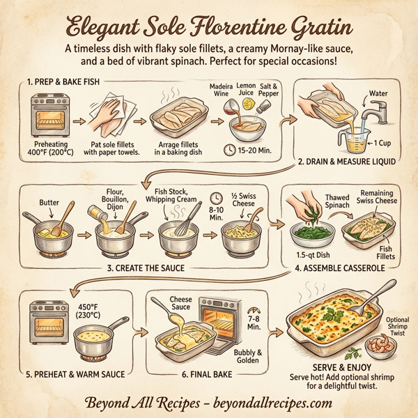 Elegant Sole Florentine Gratin instructions