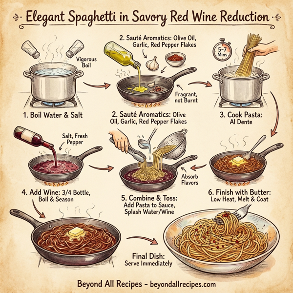 Elegant Spaghetti in Savory Red Wine Reduction instructions