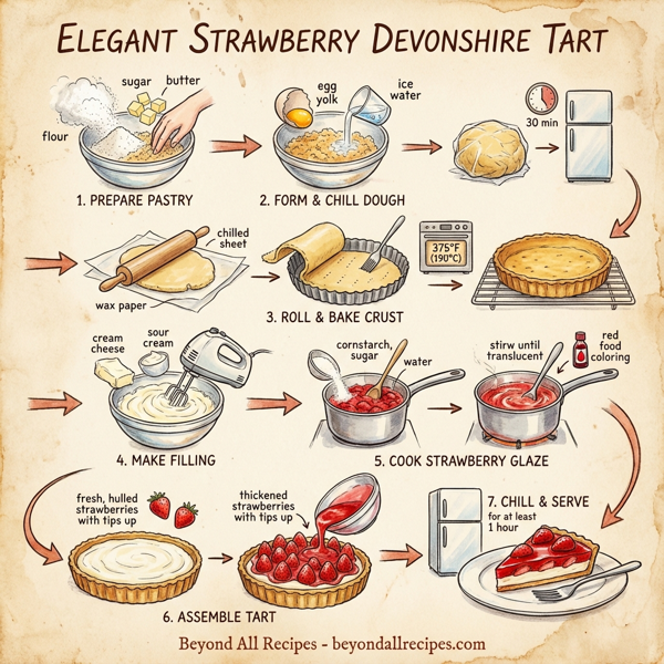 Elegant Strawberry Devonshire Tart instructions