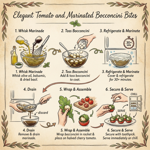 Elegant Tomato and Marinated Bocconcini Bites instructions