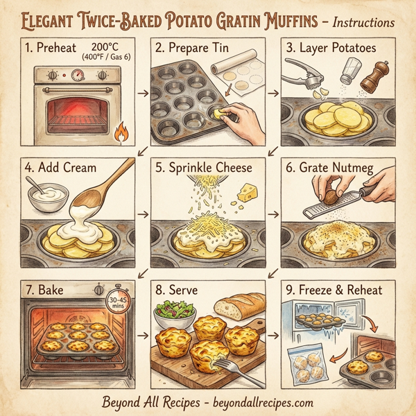 Elegant Twice-Baked Potato Gratin Muffins instructions