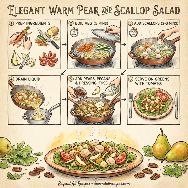 Elegant Warm Pear and Scallop Salad instructions