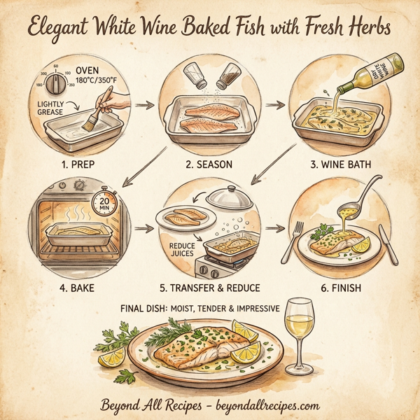 Elegant White Wine Baked Fish with Fresh Herbs instructions