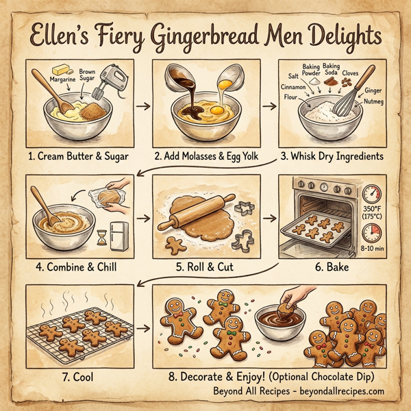 Ellen's Fiery Gingerbread Men Delights instructions