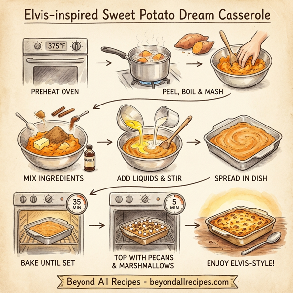 Elvis-inspired Sweet Potato Dream Casserole instructions