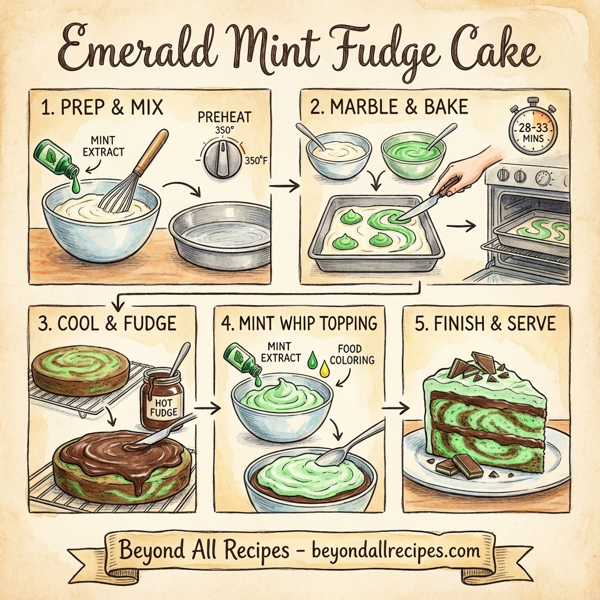 Emerald Mint Fudge Cake instructions