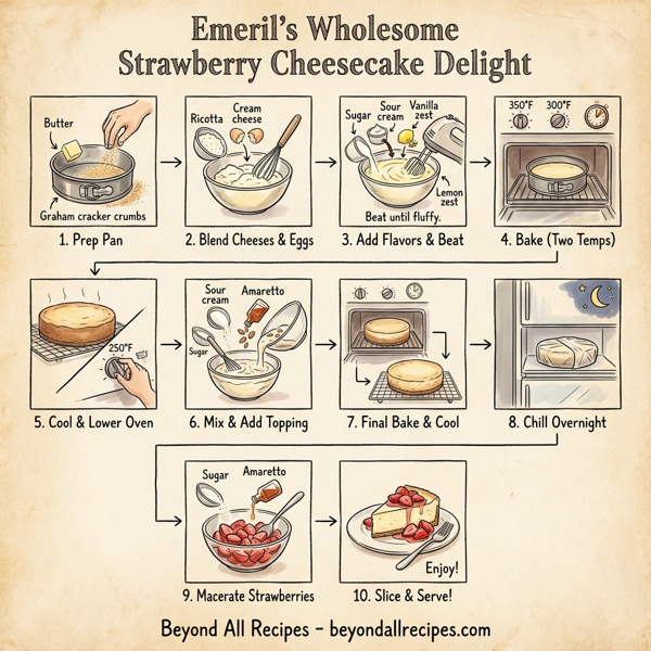Emeril's Wholesome Strawberry Cheesecake Delight instructions
