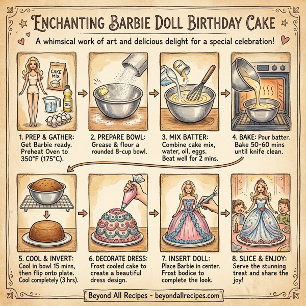 Enchanting Barbie Doll Birthday Cake instructions