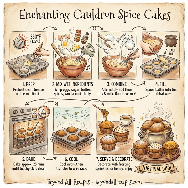 Enchanting Cauldron Spice Cakes instructions