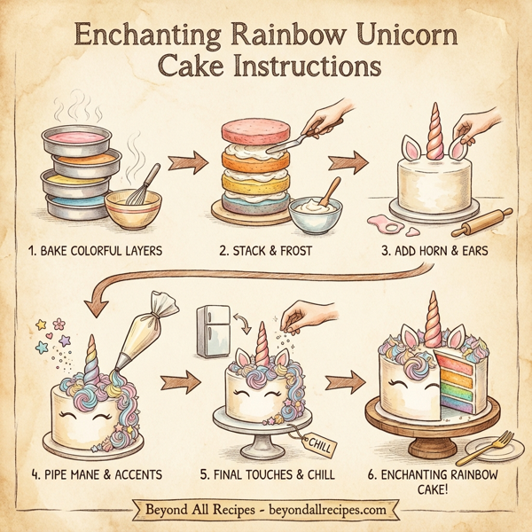 Enchanting Rainbow Unicorn Cake instructions