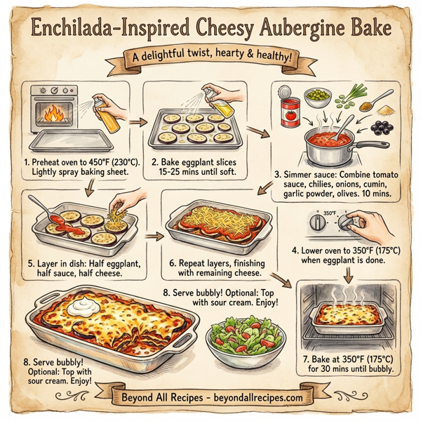 Enchilada-Inspired Cheesy Aubergine Bake instructions