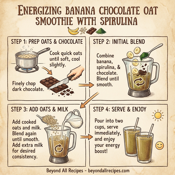 Energizing Banana Chocolate Oat Smoothie with Spirulina instructions