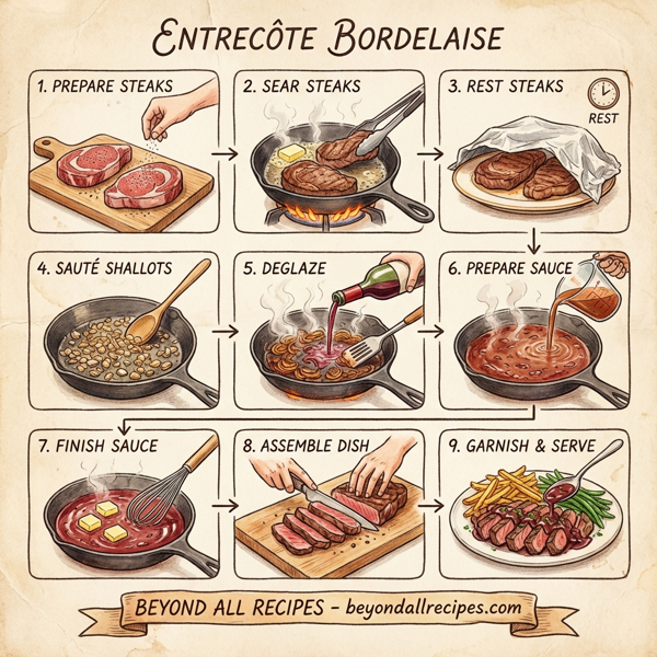 Entrecôte Bordelaise: French Steak with Red Wine Shallot Sauce instructions