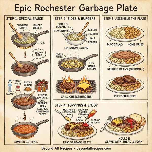 Epic Rochester Garbage Plate instructions