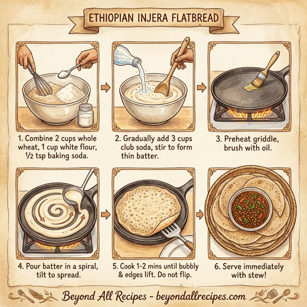 Ethiopian Injera Flatbread instructions