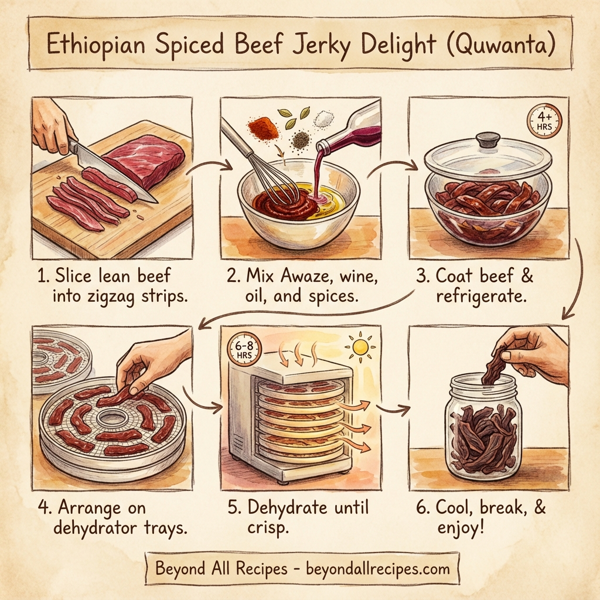 Ethiopian Spiced Beef Jerky Delight (Quwanta) instructions