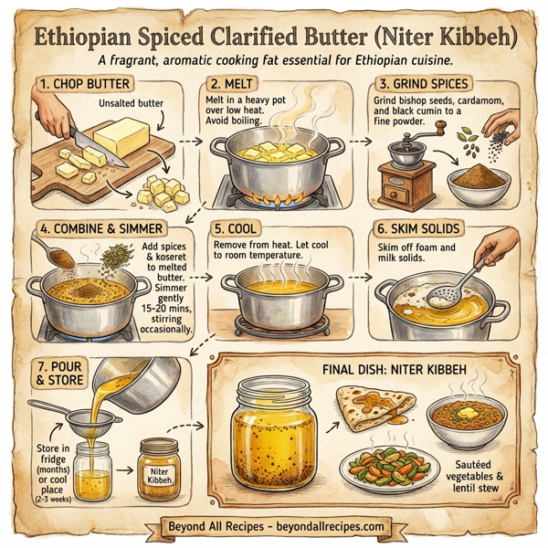 Ethiopian Spiced Clarified Butter (Niter Kibbeh) instructions