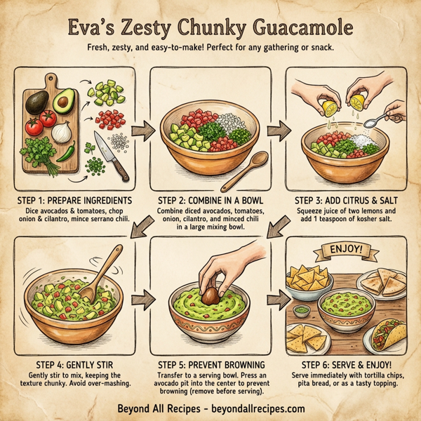 Eva's Zesty Chunky Guacamole instructions