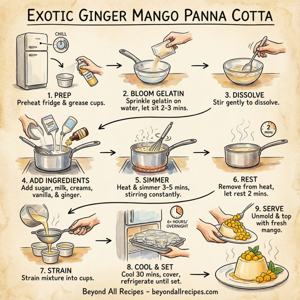 Exotic Ginger Mango Panna Cotta instructions