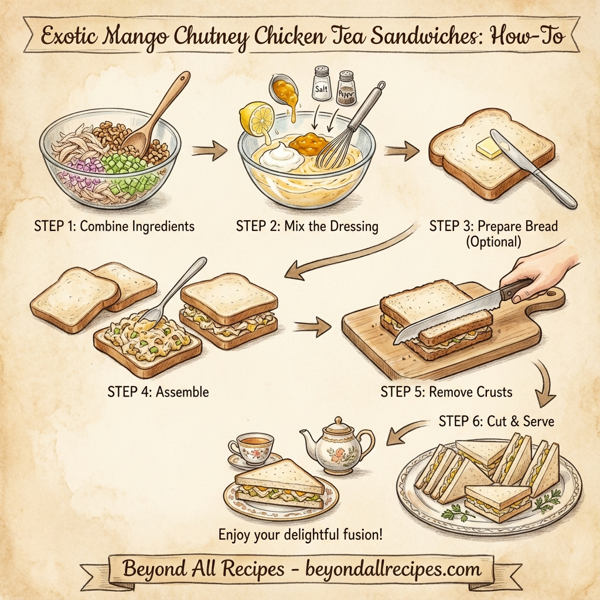 Exotic Mango Chutney Chicken Tea Sandwiches instructions